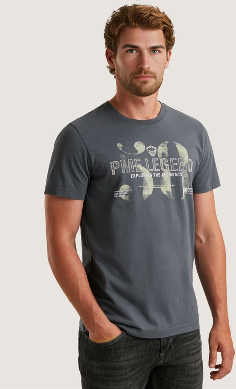PME Legend Rechtvallend T-shirt grijsblauw