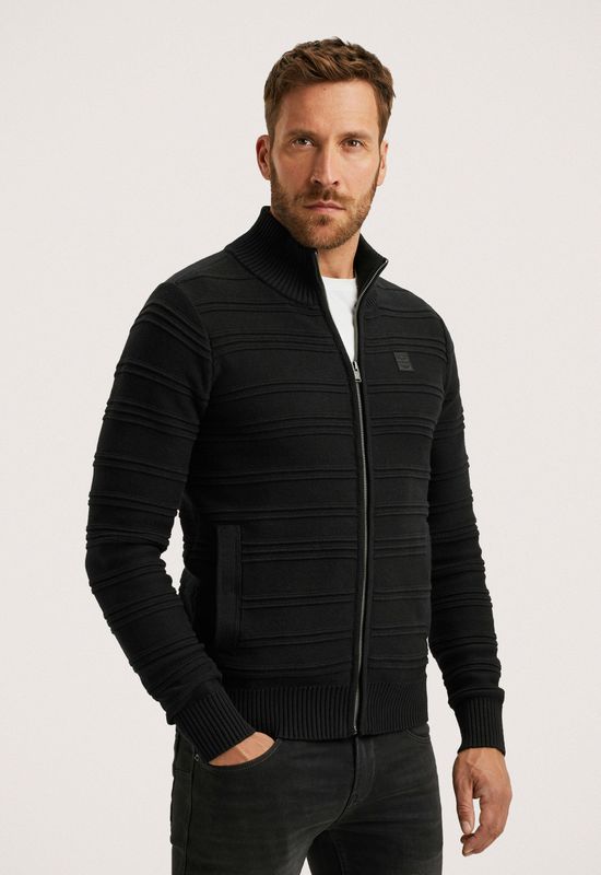 PME Legend Heren vest zwart (Maat: S) - Effen - Halslijn: Opstaande kraag met rits,