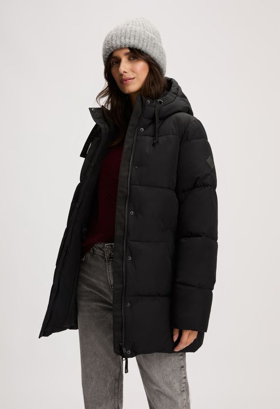 Silvercreek - Pine Puffer Jas - Zwart - Halflang - Waterafstotend