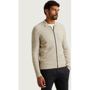 Cast Iron Heren vest beige (Maat: S) - Effen - Halslijn: Polokraag,