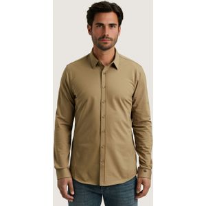 Cast Iron - Casual Shirt - Zandkleur - Heren Overhemd
