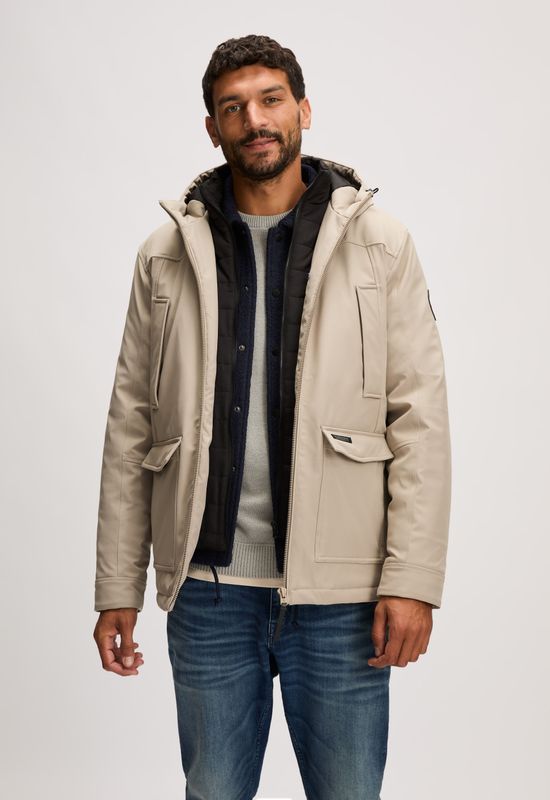 Silvercreek - Jack Jas - Beige Sand - Mid-length Winterjas - Waterafstotend