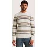 Cast Iron gestreepte trui gebreid beige