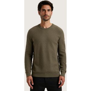 Cast Iron - Pullover - Groen - Crewneck Regular Fit - Katoen Stretch