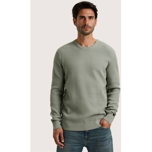 Cast Iron - Gebreide Trui - Grijs - Ronde Hals - Lange Mouw