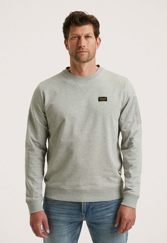 PME Legend Heren trui grijs (Maat: S) - Effen - Halslijn: Ronde hals,