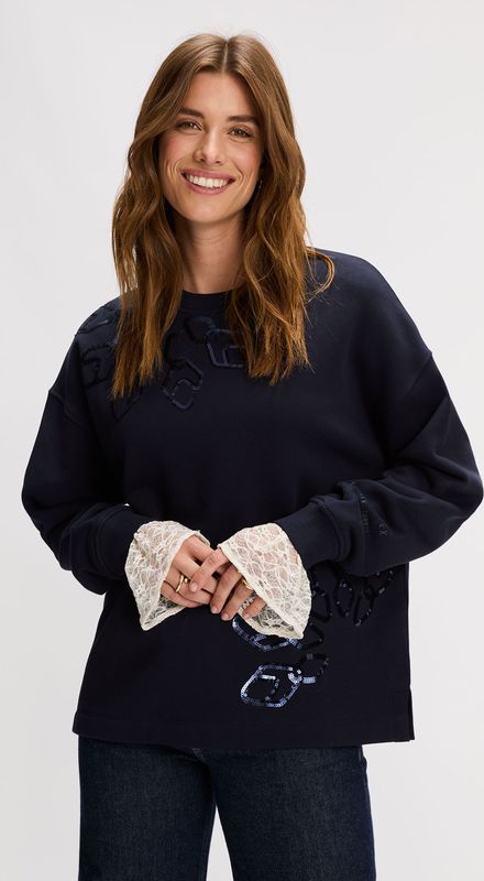 Silvercreek - Shay Sweater - Blauw - Pailletten Tops