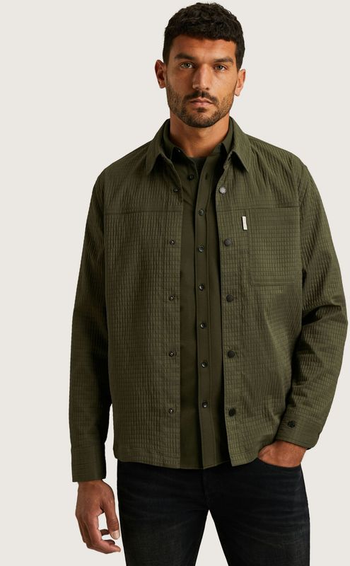 Cast Iron Heren overshirt groen (Maat: S)