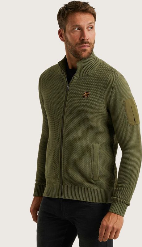 Gebreid jack met ritssluiting