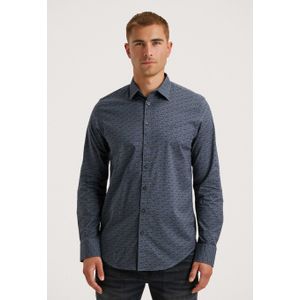 PME Legend Heren overhemd lange mouw blauw (Maat: S)