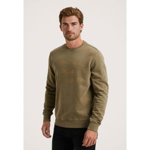 PME Legend Heren trui groen (Maat: S) - Tekst - Halslijn: Ronde hals,