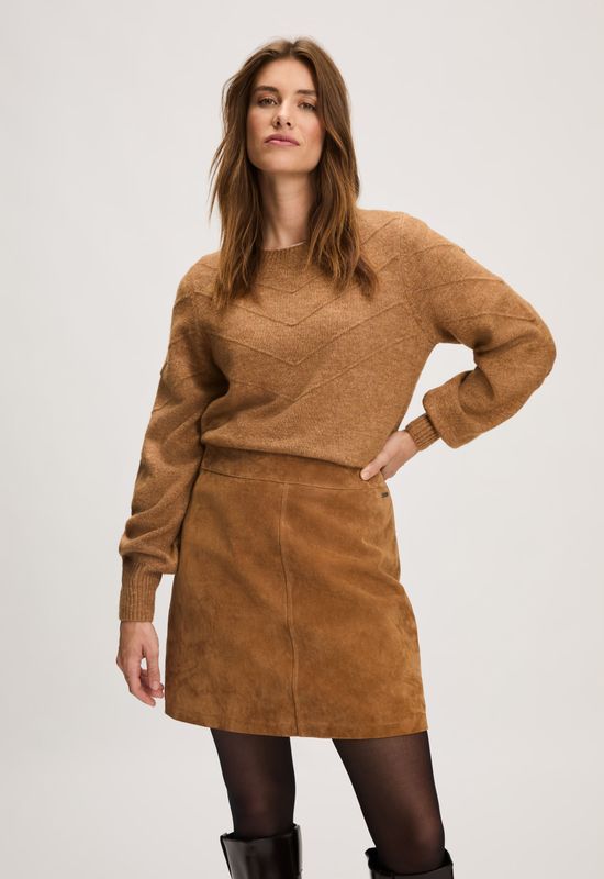 Silvercreek - Pleun Trui - Beige Camel - Gebreide Trui
