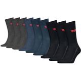 Levi&#039;s 9-pack sokken regular cut batwing logo blauw & grijs heren