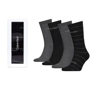 Calvin Klein giftbox 4-pack sokken stripe zwart & grijs heren
