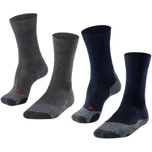 FALKE sokken TK2 2-pack blauw & grijs heren