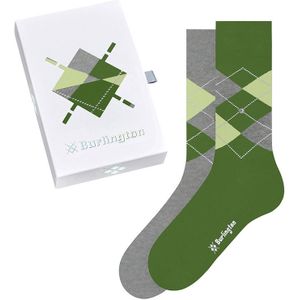 Burlington giftbox 2-pack sokken argyle groen & grijs 0029 heren