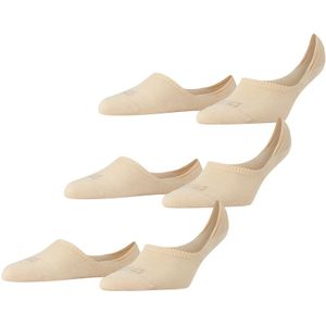 FALKE sokken dames 3-pack high cut footies beige dames