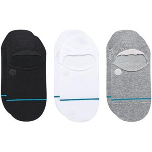 Stance sokken casual 3-pack footies icon zwart, wit & grijs unisex