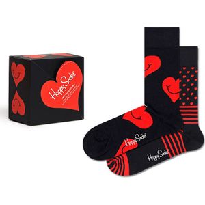 Happy Socks sokken i heart you giftbox 2-pack zwart unisex