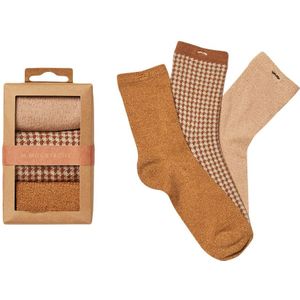 M. Moustache dames giftbox 3-pack sokken glitter pied-de-poule multi dames