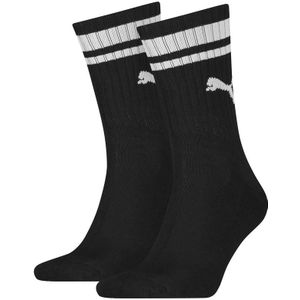 PUMA crew heritage stripe 2-pack sokken zwart unisex