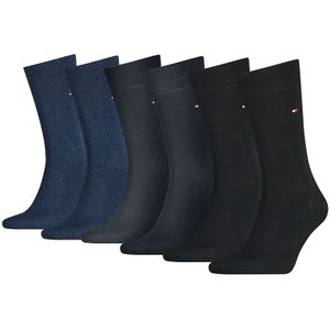 Tommy Hilfiger sokken basic 6-pack blauw & zwart heren