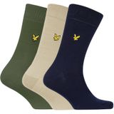 Lyle & Scott 3-pack sokken angus blauw, beige, groen heren