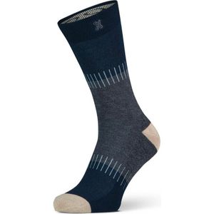 XPOOOS bamboe sokken essential graphics block blauw & grijs heren