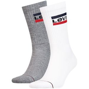 Levi&#039;s 2-pack sportsokken sportswear logo wit / grijs unisex