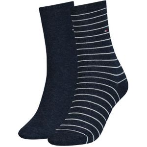 Tommy Hilfiger dames 2-pack sokken small stripe blauw dames