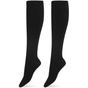Basset sokken 2-pack bamboe kniekousen zwart unisex