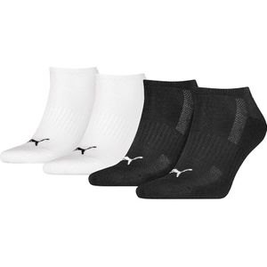 PUMA cushioned 4-pack sneakersokken zwart & wit heren