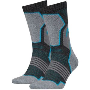 HEAD 2-pack sokken hiking crew grijs / blauw unisex