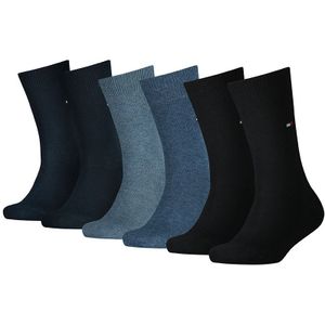 Tommy Hilfiger sokken kids basic 6-pack blauw & zwart kids