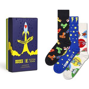 Happy Socks giftbox 3-pack sokken elton john multi (Elton John) unisex