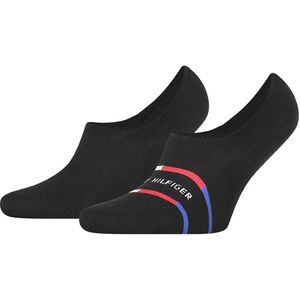 Tommy Hilfiger sokken breton stripe footies 2-pack zwart heren