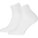 Basset 2-pack bamboe quartersokken wit unisex