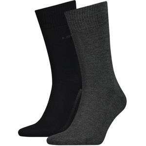 Levi&#039;s 2-pack sokken regular cut logo zwart & grijs unisex