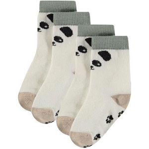 Bamboo Basics baby 2-pack anti-slip sokken harley panda wit unisex