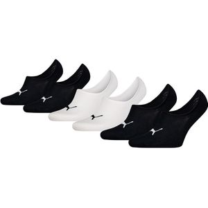 PUMA sokken 6-pack high cut footies zwart & wit heren