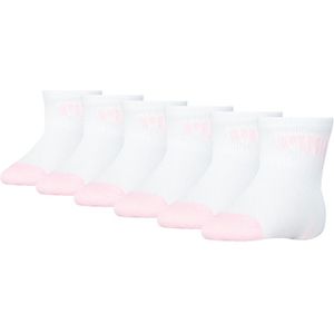 PUMA baby 6-pack sokken logo wit & roze unisex