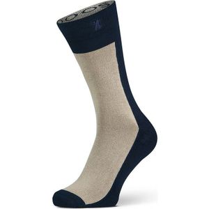 XPOOOS bamboe sokken essential graphics beige & blauw heren