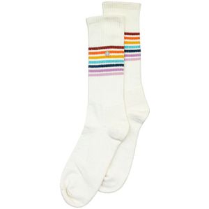 Alfredo Gonzales Sokken Athletic Rainbow Stripes Ecru