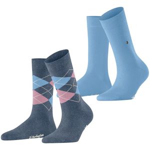 Burlington dames everyday mix 2-pack sokken blauw 6797 dames