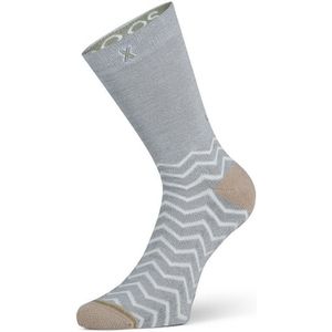 XPOOOS dames bamboe sokken essential graphics zigzag grijs dames