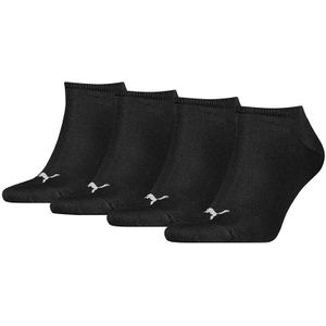 PUMA 4-pack sneakersokken plain zwart unisex