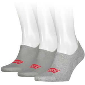 Levi&#039;s sokken 3-pack high cut footies batwing logo grijs unisex