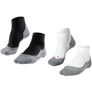 FALKE sokken RU4 halfhoog 2-pack zwart & wit heren