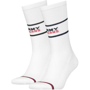 Tommy Hilfiger sokken tommy jeans logo 2-pack wit II unisex