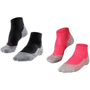 FALKE sokken dames RU4 halfhoog 2-pack zwart & roze dames